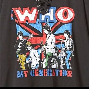 Torrid NWT  Plus Size 4x T-shirt  The Who "My Generation" Lace Up off the shdr